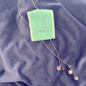 Authentic vintage Tiffany & Co Sterling Silver Heart Lariat Necklace